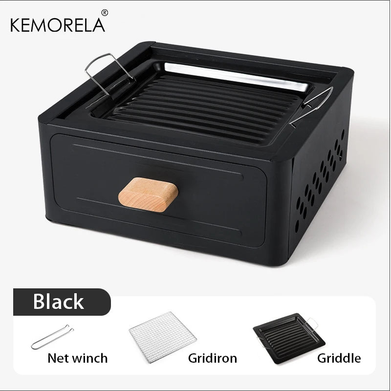 Outdoor Holzkohlegrill – kompakter Camping-Ofen aus Edelstahl