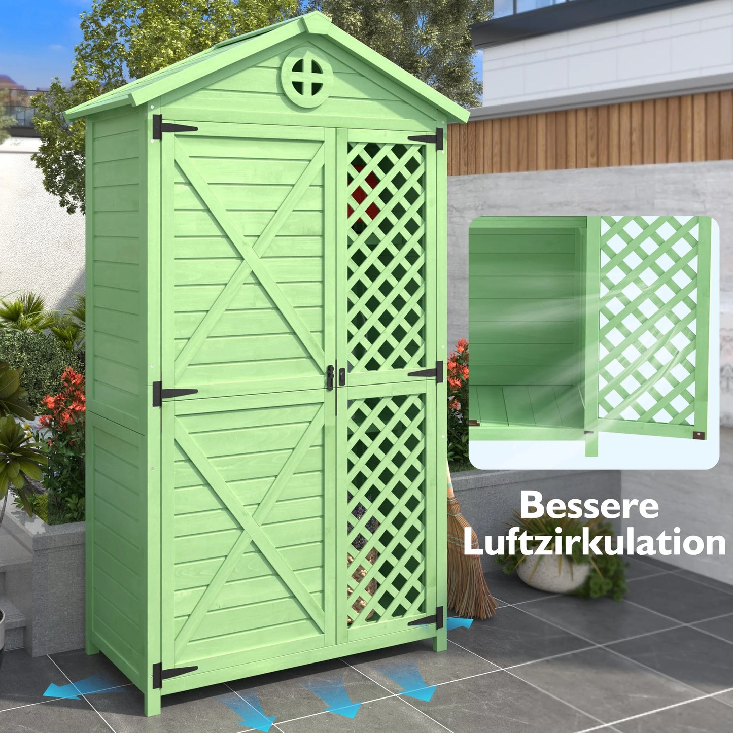 Gartenschrank 3 Fächer – Wetterfest & Stabil für Werkzeug & Gartengeräte