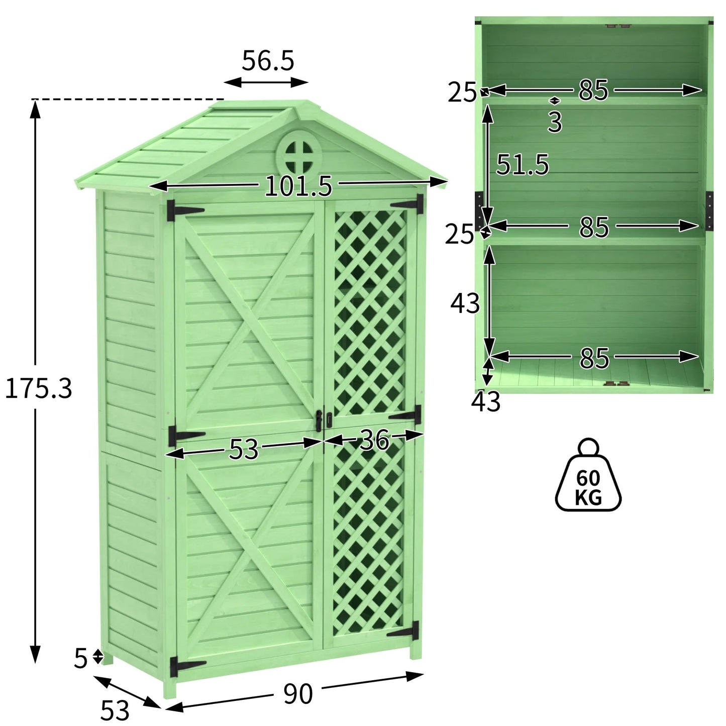 Gartenschrank 3 Fächer – Wetterfest & Stabil für Werkzeug & Gartengeräte