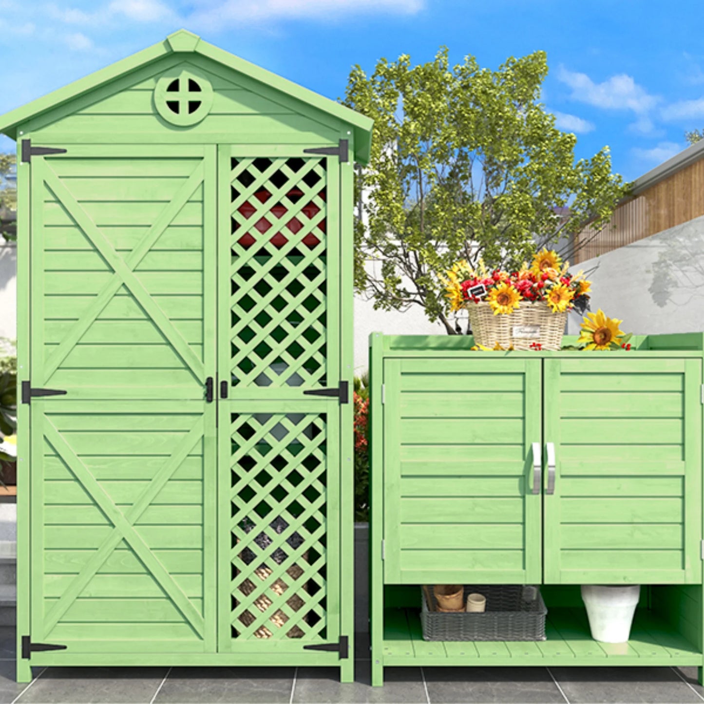 Gartenschrank 3 Fächer – Wetterfest & Stabil für Werkzeug & Gartengeräte