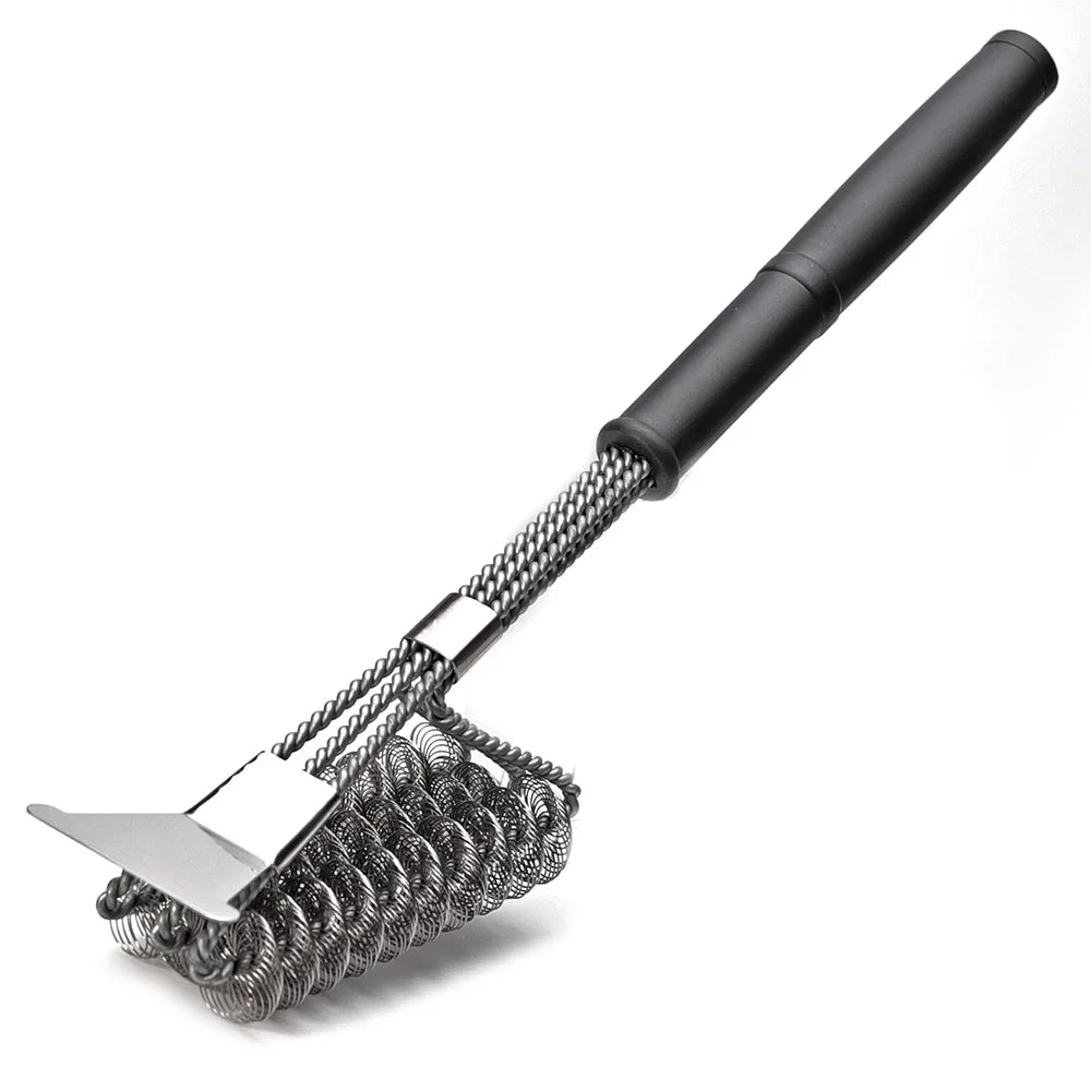 Safe Grill Brush BBQ Rack Scraper BBQ Rack Cleaning Tool Stainless Steel Rust Bristle Bristles Barbecue Cleaner Accessories