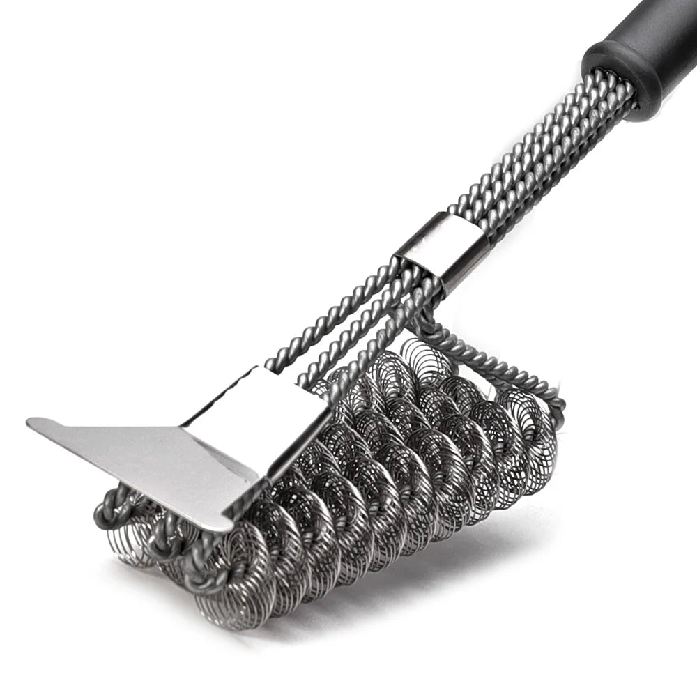 Safe Grill Brush BBQ Rack Scraper BBQ Rack Cleaning Tool Stainless Steel Rust Bristle Bristles Barbecue Cleaner Accessories