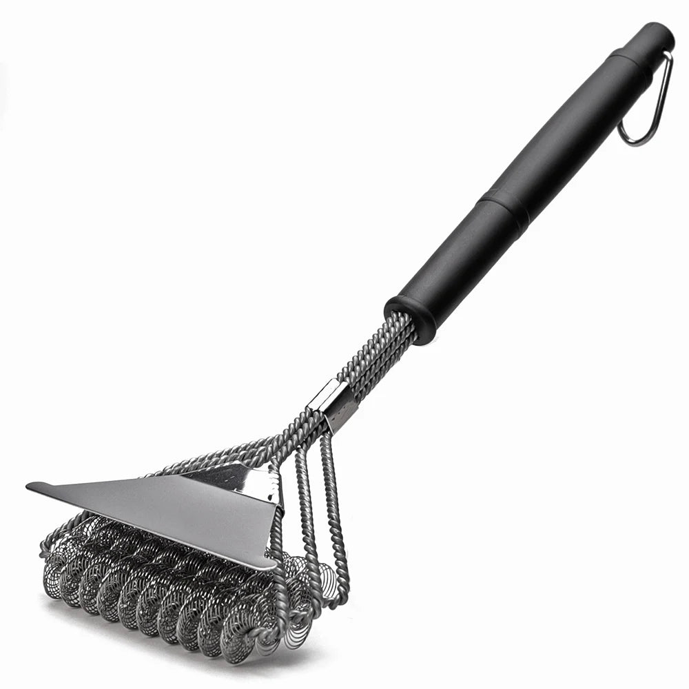 Safe Grill Brush BBQ Rack Scraper BBQ Rack Cleaning Tool Stainless Steel Rust Bristle Bristles Barbecue Cleaner Accessories