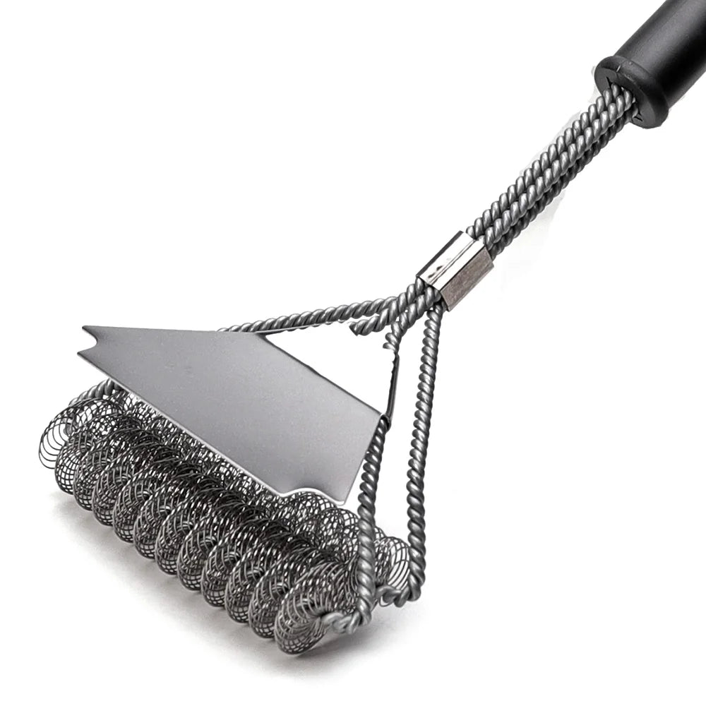 Safe Grill Brush BBQ Rack Scraper BBQ Rack Cleaning Tool Stainless Steel Rust Bristle Bristles Barbecue Cleaner Accessories