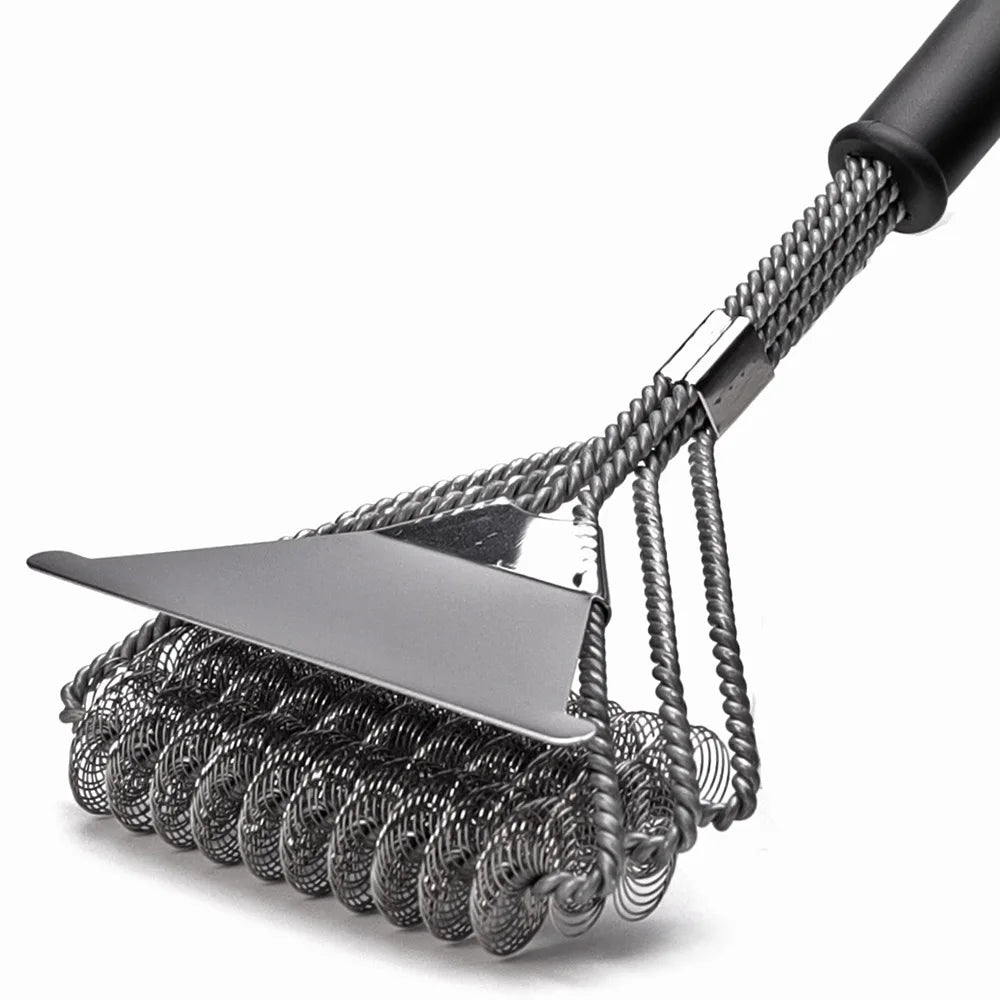 Safe Grill Brush BBQ Rack Scraper BBQ Rack Cleaning Tool Stainless Steel Rust Bristle Bristles Barbecue Cleaner Accessories