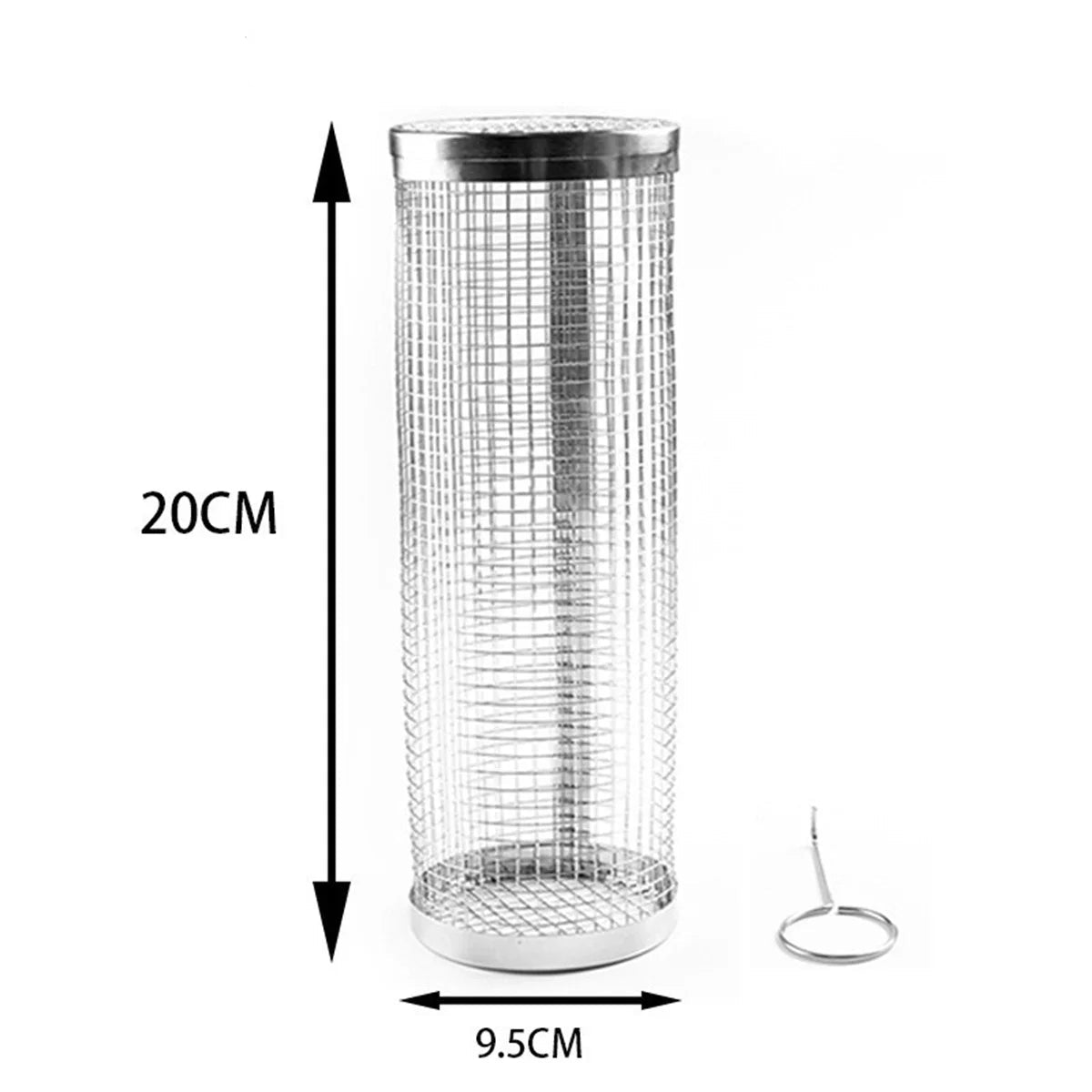 Stainless Steel Grill Basket Portable Barbecue Cage Rolling Grilling Basket Useful BBQ Grill Basket Outdoor Grill Accessories