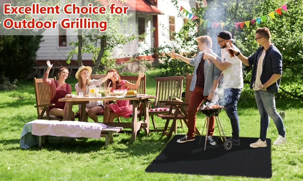 Outdoor Barbecue Pad for Protecting Wooden Floors Heat Resistant Fire Pit Mat, Flame Retardant Pad