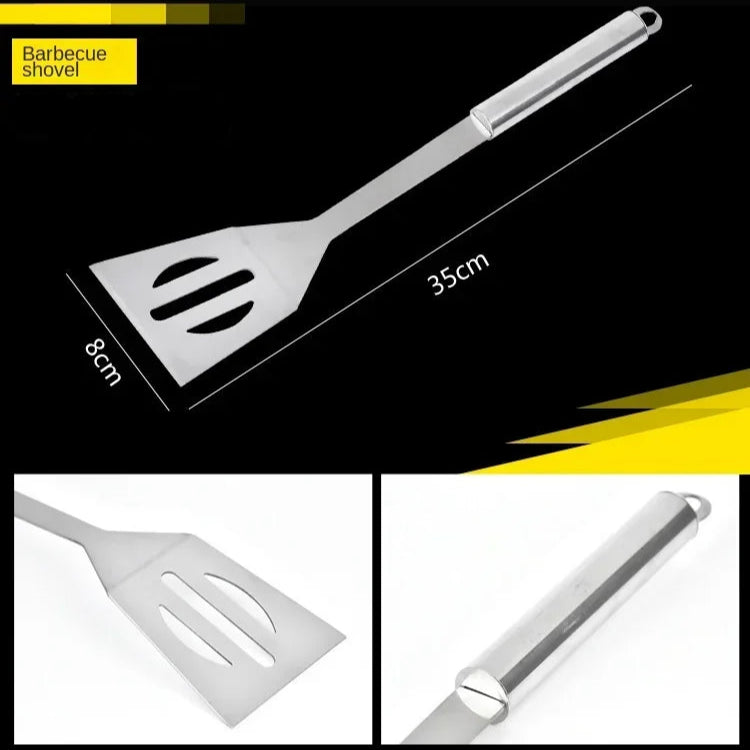 Grillbesteck Set - Komplettes Grillwerkzeug mit Spatel, Zange, Spieß und Aufbewahrungstasche