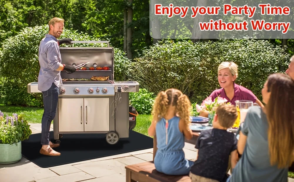 Outdoor Barbecue Pad for Protecting Wooden Floors Heat Resistant Fire Pit Mat, Flame Retardant Pad