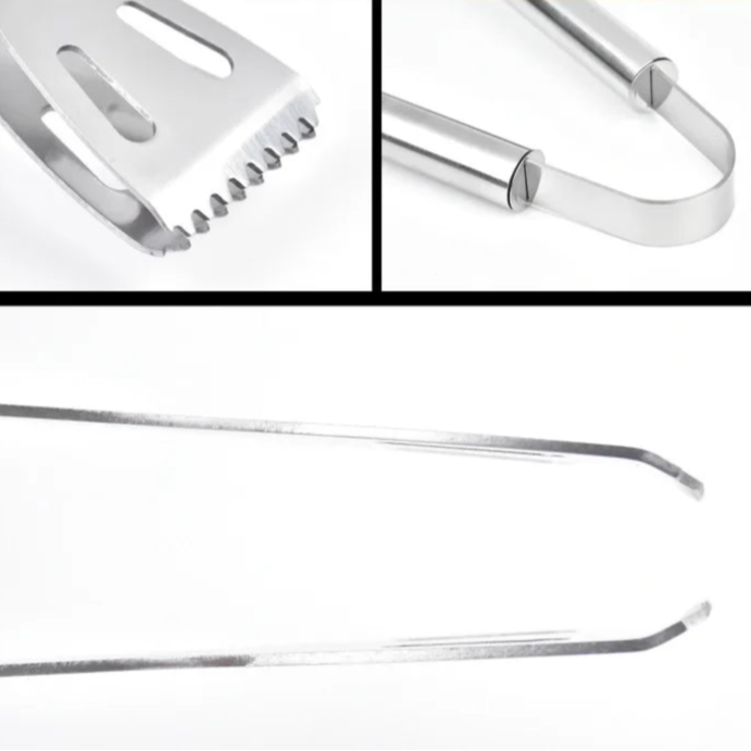 Grillbesteck Set - Komplettes Grillwerkzeug mit Spatel, Zange, Spieß und Aufbewahrungstasche