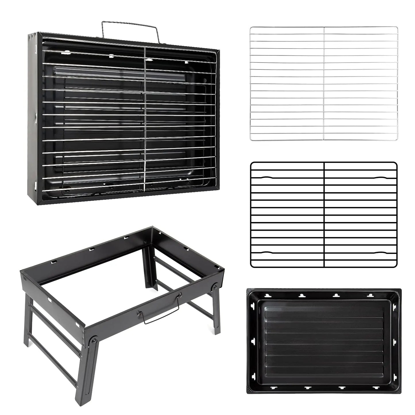 Kompakter Klappgrill - Holzkohlegrill für Camping, Picknick & Outdoor-Abenteuer