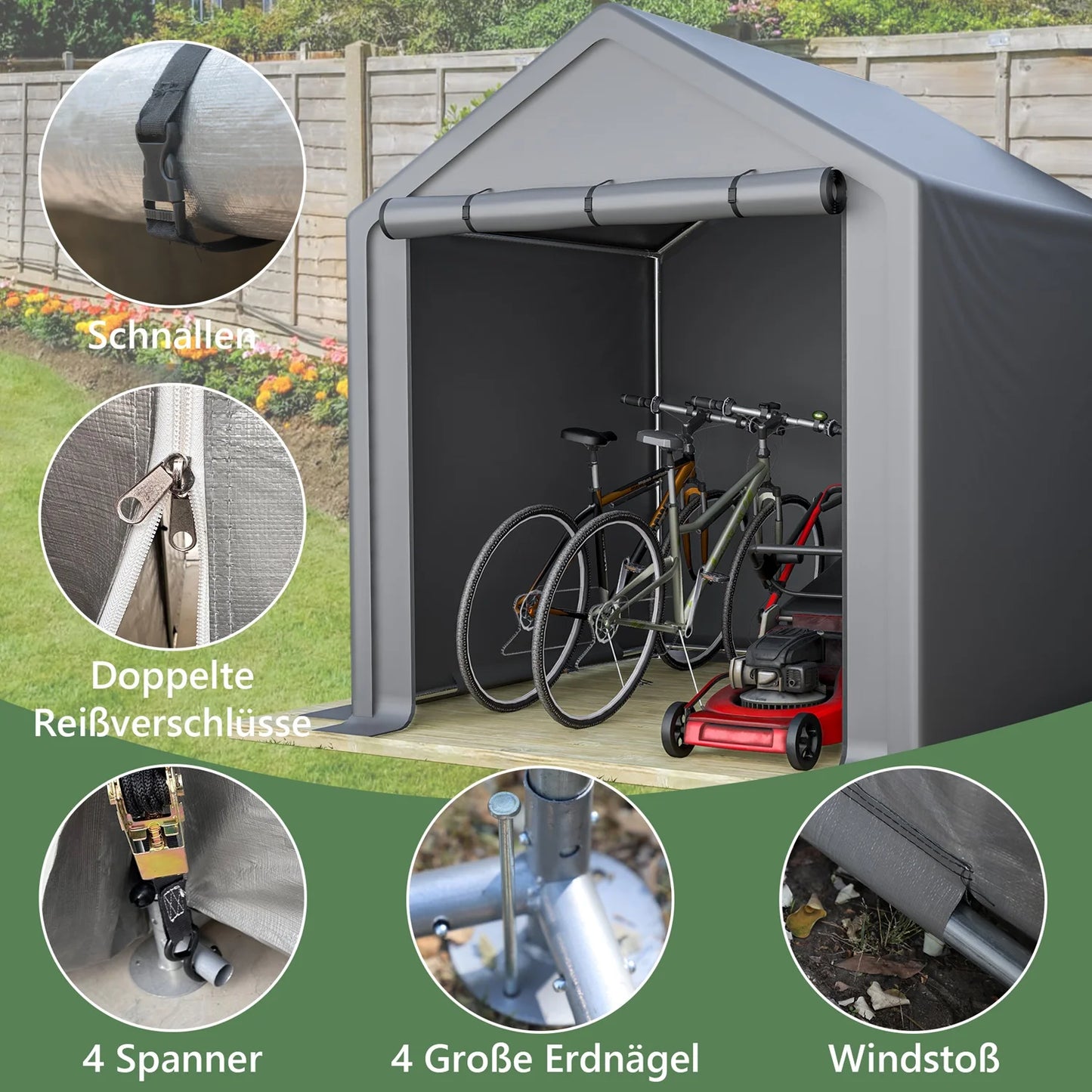 Fahrrad-Garagenzelt 190x170x200cm – Wetterschutz für Bikes & Gartengeräte