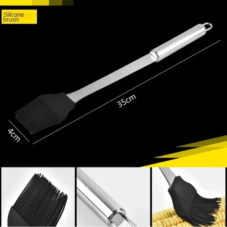 Grillbesteck Set - Komplettes Grillwerkzeug mit Spatel, Zange, Spieß und Aufbewahrungstasche