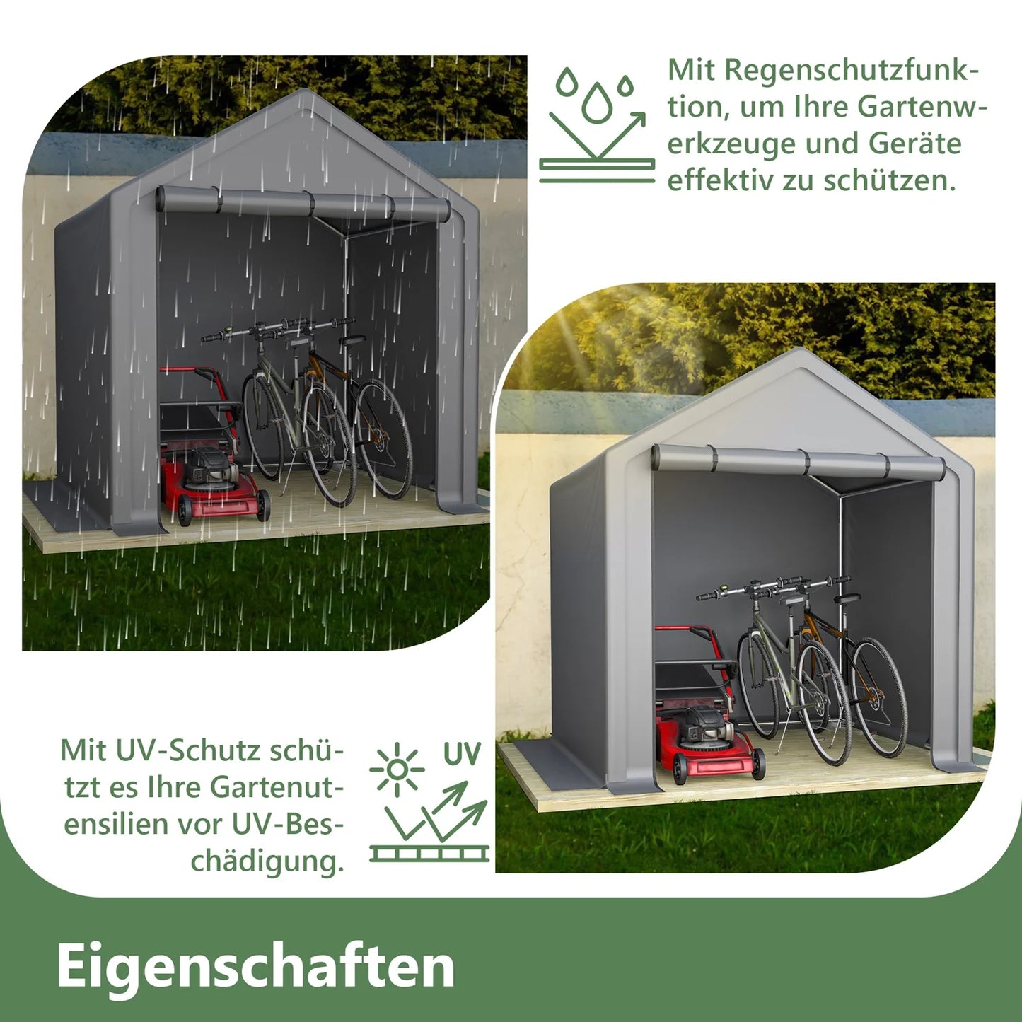 Fahrrad-Garagenzelt 190x170x200cm – Wetterschutz für Bikes & Gartengeräte