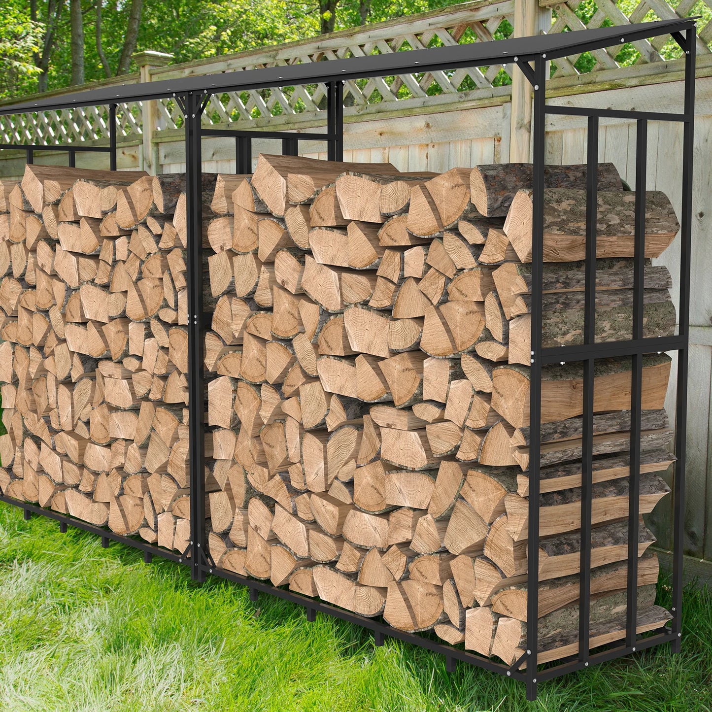 Kaminholzregal XXL mit Abdeckung - Wetterfest & Stabil für Garten & Terrasse